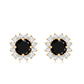 Natural Black Spinel Diamond Stud Earrings with Screw Back