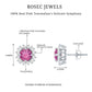 Genuine Pink Tourmaline and Diamond Halo Stud Earrings