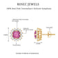 Genuine Pink Tourmaline and Diamond Halo Stud Earrings