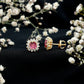 Genuine Pink Tourmaline and Diamond Halo Stud Earrings
