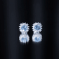 Certified Aquamarine and Diamond Halo Stud Earrings