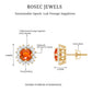 Lab Created Orange Sapphire and Diamond Stud Earrings