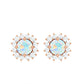 1 CT Ethiopian Opal and Diamond Halo Stud Earrings