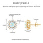 1 CT Ethiopian Opal and Diamond Halo Stud Earrings