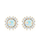 1 CT Ethiopian Opal and Diamond Halo Stud Earrings
