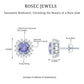 Natural 1 Carat Tanzanite Stud Earrings with Diamond Halo