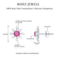 Pendientes de botón con forma de flor de turmalina rosa natural con diamantes