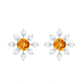 Certified Real Citrine Snowflake Earrings with Diamond