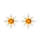 Certified Real Citrine Snowflake Earrings with Diamond