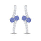 Real Tanzanite and Diamond Stud Earrings with Certificate