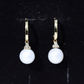 Round Freshwater Pearl and Diamond Hoop Drop Earrings