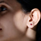 3 Carat Princess Cut Lab Created Ruby Solitaire Stud Earrings