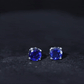 Lab Grown Blue Sapphire Vintage Stud Earrings with Certificate
