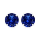 Lab Grown Blue Sapphire Vintage Stud Earrings with Certificate