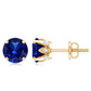 Lab Grown Blue Sapphire Vintage Stud Earrings with Certificate