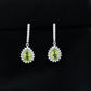 2 Carat Peridot and Diamond Bridal Teardrop Earrings