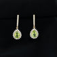 2 Carat Peridot and Diamond Bridal Teardrop Earrings