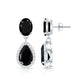 2 Carat Black Onyx and Diamond Dangle Drop Earrings