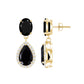 2 Carat Black Onyx and Diamond Dangle Drop Earrings