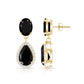 2 Carat Black Onyx and Diamond Dangle Drop Earrings