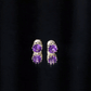 Natural Amethyst and Diamond Bridal Stud Earrings