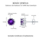 Natural Amethyst and Diamond Bridal Stud Earrings