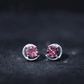 0.9 Carat Genuine Pink Tourmaline Solitaire Stud Earrings