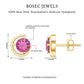0.9 Carat Genuine Pink Tourmaline Solitaire Stud Earrings