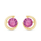 0.9 Carat Genuine Pink Tourmaline Solitaire Stud Earrings