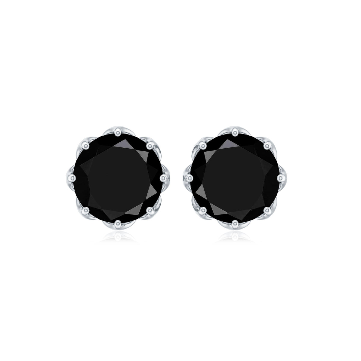 Natural 2.4 Carat Black Onyx Earrings with Screw Back
