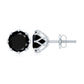 Genuine 3 Carat Black Spinel Stud Earrings with Screw Back