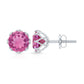 Natural 2.4 Carat Pink Tourmaline Solitaire Earrings with Screw Back