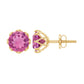 Natural 2.4 Carat Pink Tourmaline Solitaire Earrings with Screw Back