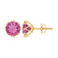 Natural 2.4 Carat Pink Tourmaline Solitaire Earrings with Screw Back