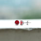 6MM Decorative Created Ruby Solitaire Stud Earrings