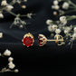 6MM Decorative Created Ruby Solitaire Stud Earrings