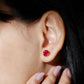 6MM Decorative Created Ruby Solitaire Stud Earrings