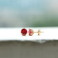 6MM Decorative Created Ruby Solitaire Stud Earrings