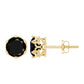 3 Carat Genuine Black Spinel Crown Stud Earrings
