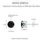 Genuine Black Onyx Crown Stud Earrings with Screw Back