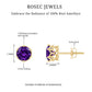 Genuine Amethyst Stud Earrings with Certificate