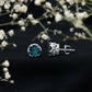 2.7 Carat Round Cut London Blue Topaz Crown Stud Earrings