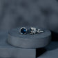 2.7 Carat Round Cut London Blue Topaz Crown Stud Earrings