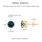 2.7 Carat Round Cut London Blue Topaz Crown Stud Earrings