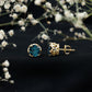 2.7 Carat Round Cut London Blue Topaz Crown Stud Earrings