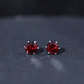 Genuine 3.4 Carat Round Cut Garnet Solitaire Stud Earrings