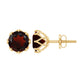 Genuine 3.4 Carat Round Cut Garnet Solitaire Stud Earrings