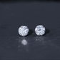 1.97 Carat Round Shape Moissanite Stud Earrings in Crown Setting