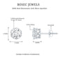 1.97 Carat Round Shape Moissanite Stud Earrings in Crown Setting