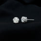 1.97 Carat Round Shape Moissanite Stud Earrings in Crown Setting